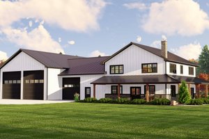 Barndominium Exterior - Front Elevation Plan #1064-226