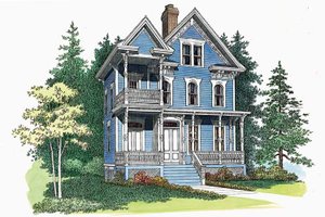 Victorian Exterior - Front Elevation Plan #72-885